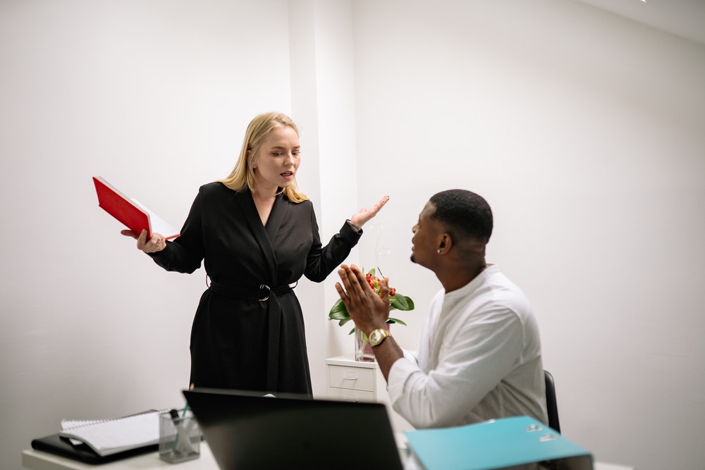Man Pleading To Woman