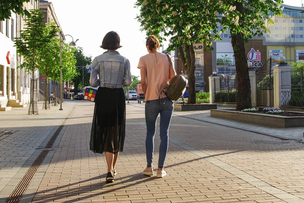 Two Women Walking